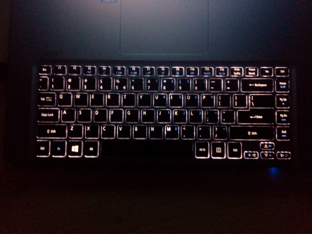 acer aspire r7 keyboard light